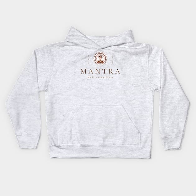 Mantra Meditation Place Kids Hoodie by Casual Wear Co.